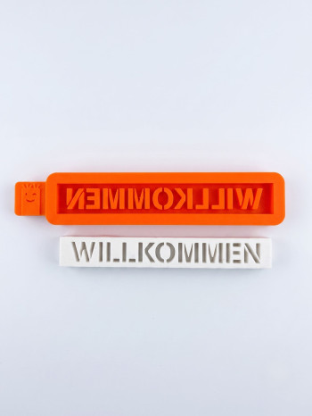 Silikonform Willkommen 160 mm