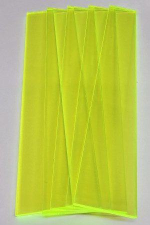 Acrylklötzchen fluorezierend grün 22x3x160 mm, 5 Stück