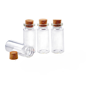 Glasvase mit Korken Höhe 5 cm, 4 Stück