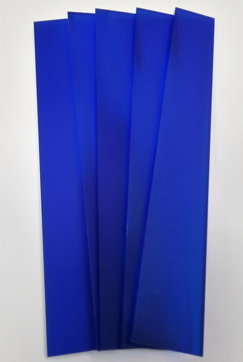 Acrylklötzchen satiniert blau 22x3x160 mm, 5 Stück