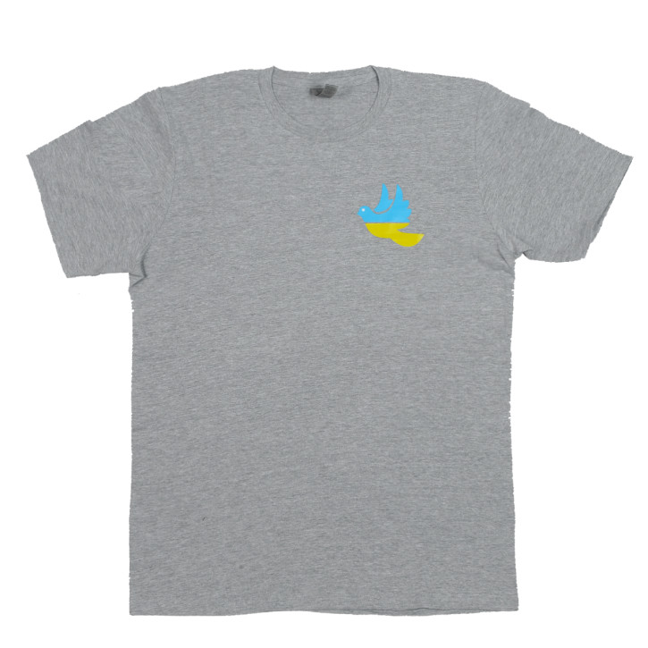T-Shirt grau Friedenstaube klein