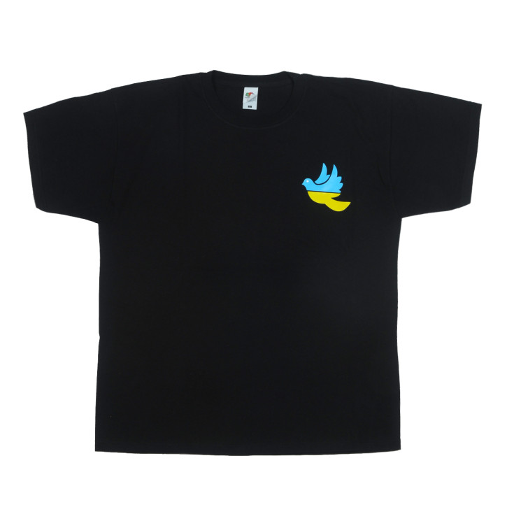 T-Shirt schwarz Friedenstaube klein